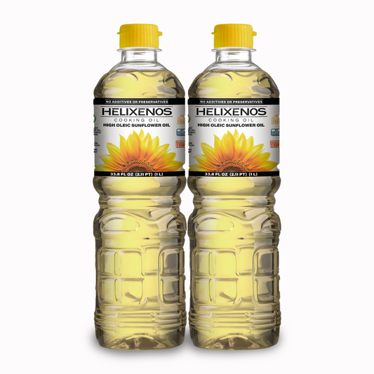 2 Pack Helixenos 100% High Oleic Sunflower Oil 1L