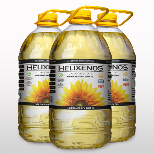 3 Pack Helixenos 100% High Oleic Sunflower Oil 5L
