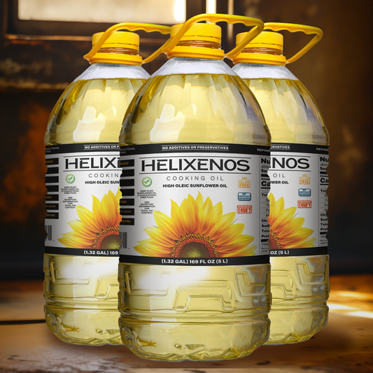 3 Pack Helixenos 100% High Oleic Sunflower Oil 5L